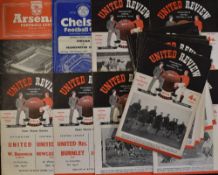 1954/55 Manchester United home Football programmes to include Portsmouth, Sheffield Wednesday,