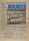 1970/71 Marsa FC (Malta) v Wolverhampton Wanderers friendly match football programme dated 24