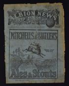 1924/25 West Bromwich Albion v Wolverhampton Wanderers Staffordshire Senior Cup Football Programme