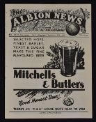 1943/44 War League North West Bromwich Albion v Wolverhampton Wanderers Football Programme 25