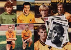 Postcard size Wolverhampton Wanderers player cards b&w versions include Alan Sunderland, Steve Bull,