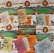 Collection of Wolverhampton Wanderers home Football programmes v 1954/55 Honved (+ ticket), v 1955/
