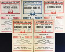 1959/60 Gateshead (final league season) home Football programmes v Aldershot, Halifax Town (FAC),
