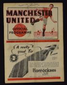Pre-war 1938/39 Manchester United v Wolverhampton Wanderers Div. 1 Football Programme 12 November