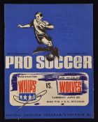 1967 American tour Football programme Washington Whips (Aberdeen) v Los Angeles Wolves at the DC