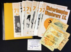 1971/72 Wolverhampton Wanderers home Football programmes in a club binder, nos 1-28 included plus
