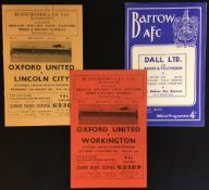 1962/63 Oxford United v Lincoln City football programme Division 4 game dated 22 August 1962 first