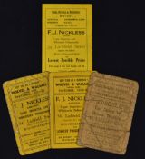 Wolverhampton Wanderers fixture lists for 1930/31, 1931/32, 1932/33, 1933/34 seasons. Condition is