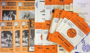 Collection of Newport County home football programmes to include 1980/81 European Cup Winners Cup
