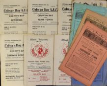 Selection of Welsh league football programmes 1951/52 Flint Town United v Holyhead Town v Colwyn