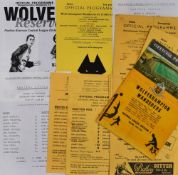 Wolverhampton Wanderers Reserves homes v Blackpool football programmes seasons 1960/61, 1961/62,