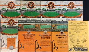Wolverhampton Wanderers home reserve football programmes v Newcastle United 1952/53, 1953/54, 1954/