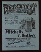 1935/36 West Bromwich Albion v Wolverhampton Wanderers Division 1 Football programme. Good.