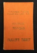 Scarce 1952/53 Wolves player season ticket, Bert Williams the great club and international