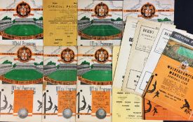 Wolverhampton Wanderers home reserve football programmes v Derby County 1950/51, 1951/52, 1952/53,