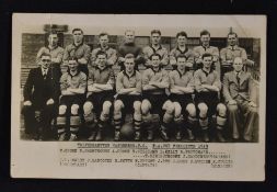 1949 Wolverhampton Wanderers team postcard by A. Wilkes & Son with players named. Good.