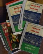 Collection of England international home Football Programmes from 1954 v Germany onwards to the