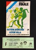 1982 European Cup Final official issue Aston Villa v Bayern Munich football programme in Rotterdam