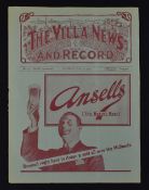Pre-war 1930 Lord Mayor of Birmingham Charity Cup Final Aston Villa v Wolverhampton Wanderers