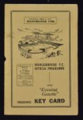 1952/53 Middlesbrough v Manchester United Division 1 Football programme dated 25 April 1953.
