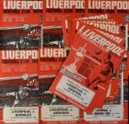 Collection of Liverpool home Football Programmes mainly 1960's including European cup matches. (42)