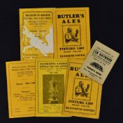 Wolverhampton Wanderers fixture lists for 1945/46, 1946/47, 1948/49 x2 different, 1949/50 x 2