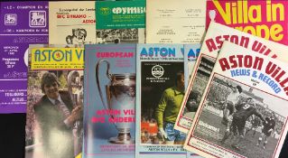 Aston Villa home football programmes to include 1971/72 Walsall, Santos (F), 1981/82 Dynamo Kiev,
