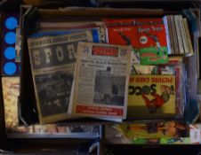 Collection of football memorabilia to include 1950's World Sports magazines, early 1950's Soccer