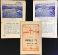1950/51 Shrewsbury Town v Wrexham home Football programme 21 August 1950, Lincoln City v