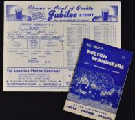 Autographed items to include Sheffield Wednesday v Everton 1950/51 Football programme 5 May 1951