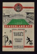 1951/52 Sunderland v Manchester United Division 1 Championship season Football programme. Good.