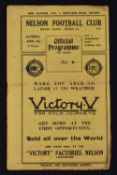Scarce 1926/27 Nelson v Bootle Celtic football programme dated 2 April 1927, Lancashire