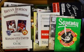 Collection of Manchester United friendly Football programmes to include 1972 Bobby Charlton test,