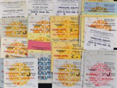 Collection of 1970's Wolverhampton Wanderers home match tickets to include 1971/72 Ferencvaros (UEFA