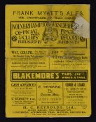 1923/24 Division 3 (N) match Wolverhampton Wanderers v Wigan Borough Football Programme dated 21