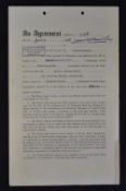 1949 Wolverhampton Wanderers player contract between the club and Leslie Smith, signed by J.