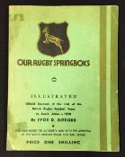 1938 British Lions Rugby Tour to South Africa Souvenir Book titled 
