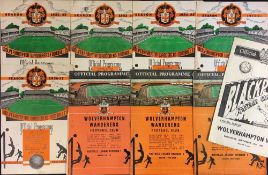 Wolverhampton Wanderers reserve home Football programmes v Blackpool 1952/53, 1953/54, 1954/55,