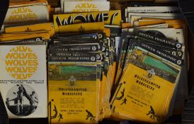 Collection of Wolverhampton Wanderers home Football Programmes from early 1960's onwards, games v