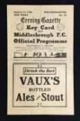 1947/48 Middlesbrough v Wolverhampton Wanderers Division 1 Football Programme dated 1st January