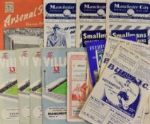 Selection of football programmes to include Aston Villa v Preston NE 1952/53 v Manchester United