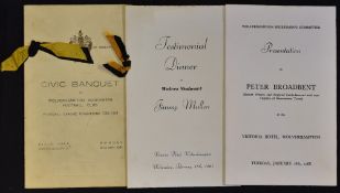 1954 Wolverhampton Wanderers football league champions Civic Banquet menu dated 10 May 1954 (