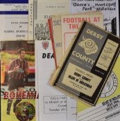 Collection of Heart of Midlothian friendly away Football Programmes to include 1966/67 Derby County,
