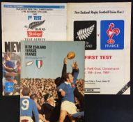 3x New Zealand v France rugby test programmes from the '70's and '80's - incl 1979 at Auckland