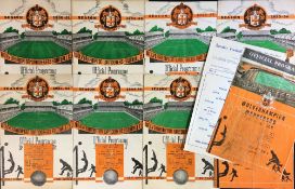 Wolverhampton Wanderers reserve home Football programmes v Burnley 1950/51, 1951/52, 1952/53, 1953/