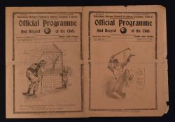 Pre-war Tottenham Hotspur v Wolverhampton Wanderers Div 2 Football Programmes 1929/30 and 1931/32.