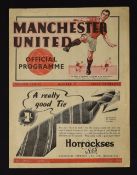 Pre-war 1938/39 Manchester United v Blackpool Football Programme dated 15 October 1938 at Old