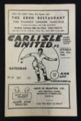 1959/60 Carlisle United v Gateshead Football programme dated 30 April 1960 final league match for
