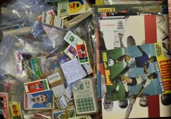 Selection of Mixed Football Stickers and Trade Cards includes albums Soccer Stars 75/76 album,