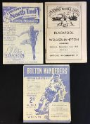 1947/48 Wolverhampton Wanderers away Football programmes to include Bolton Wanderers (6 Dec),